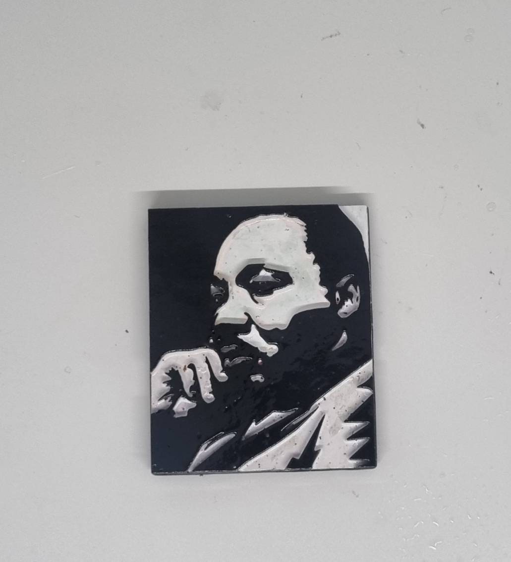 Dr Martin Luther King fridgemagnet, 3d printed Mlk pop art, African American icon, civil rights, black history gift idea, black and white