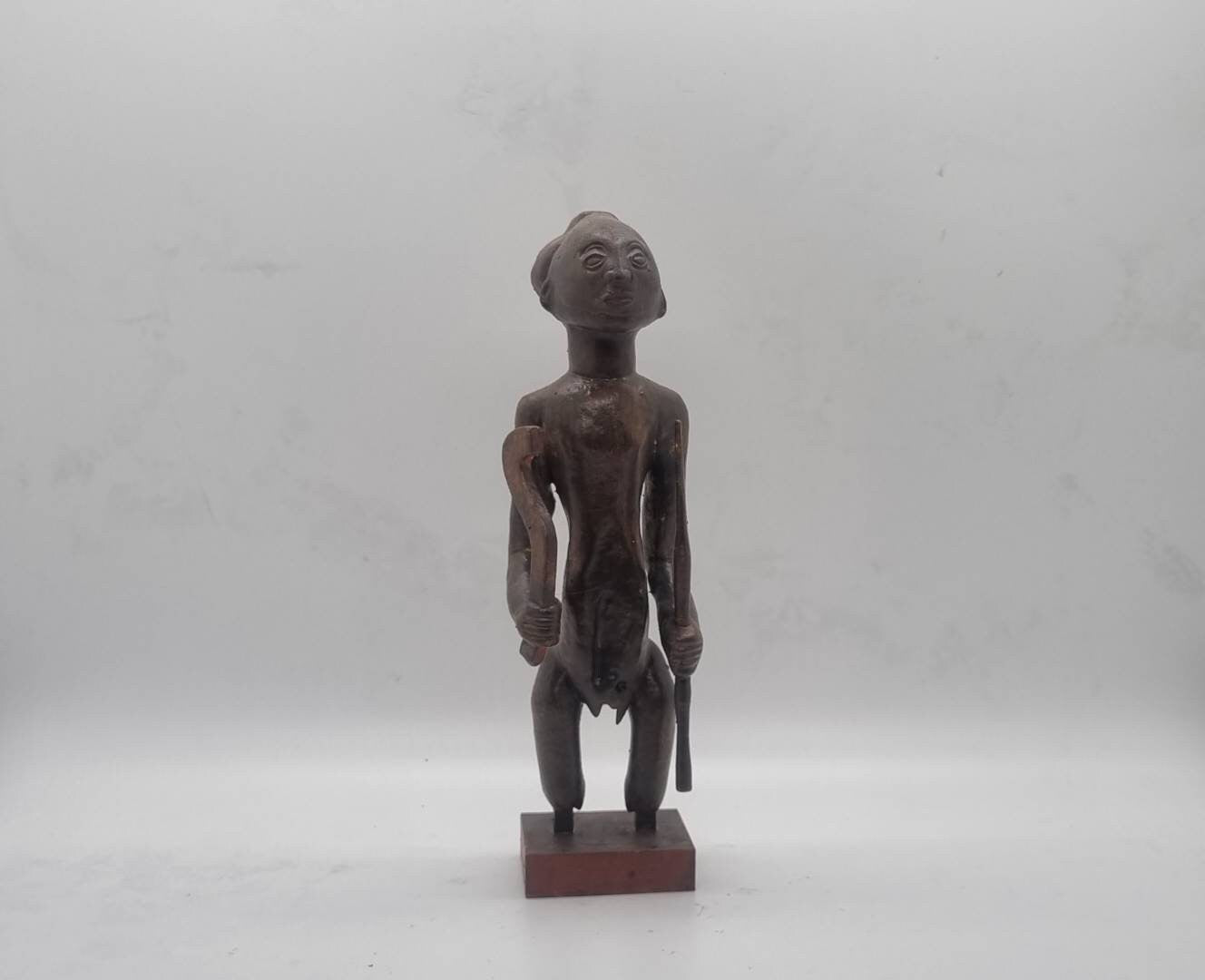 Congolese Warrior Ancestor figure, 3d printed African statue,  art and culture, African tribal art, faux wood carved statue, love africa