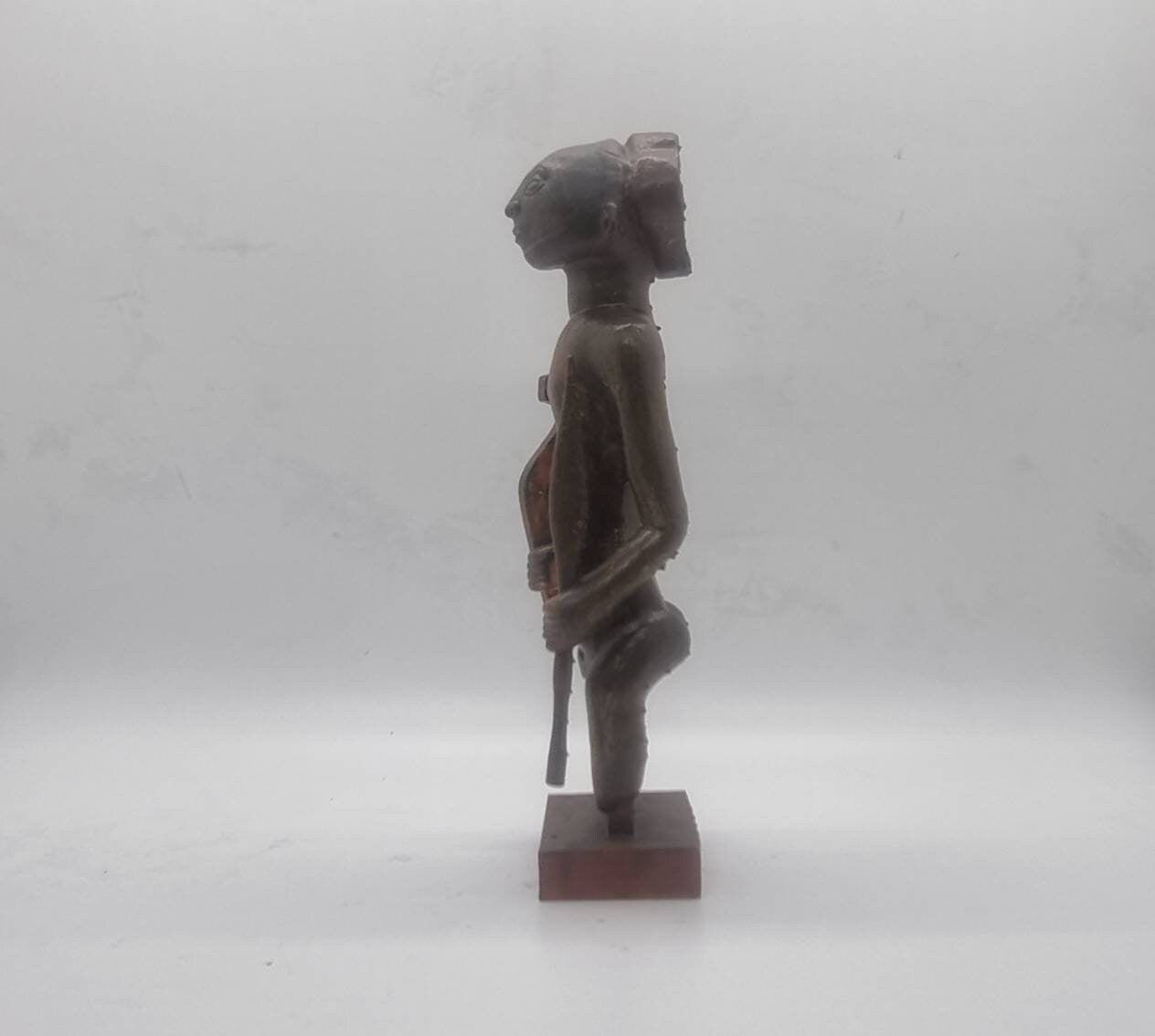 Congolese Warrior Ancestor figure, 3d printed African statue,  art and culture, African tribal art, faux wood carved statue, love africa