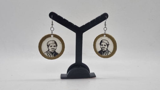 Harriet Tubman earrings.African American civil rights hero,3d printed  blackhistory, afrocentric female icon, black woman jewellery,love blm