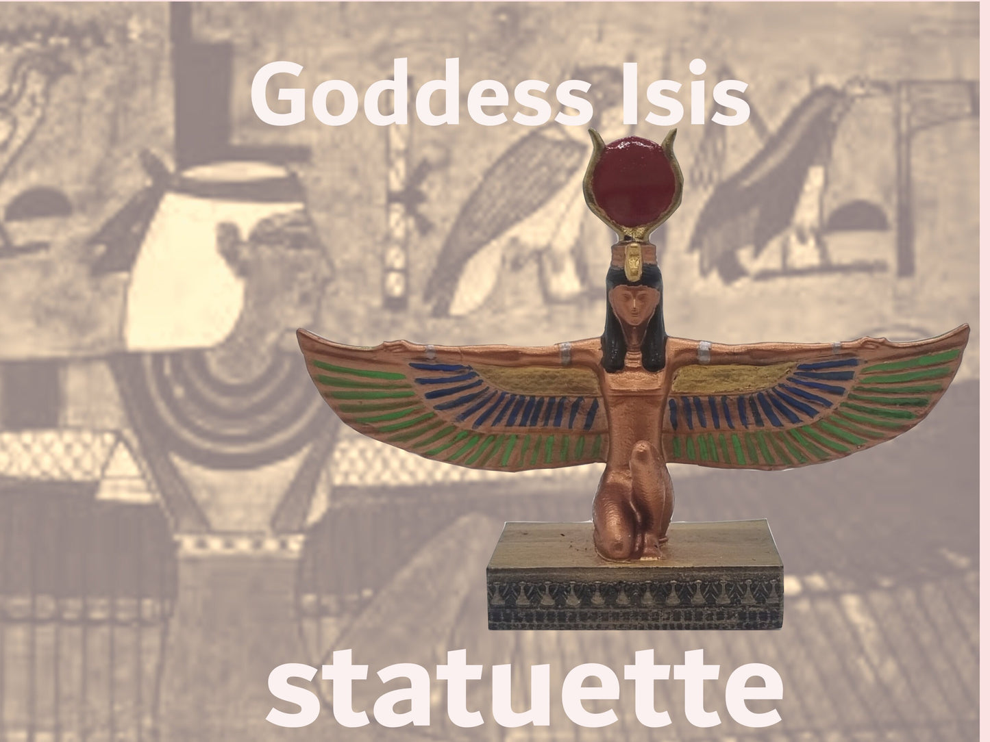 Goddess Isis, san fransisco statuette, 3d print Egyptian statue, African art and culture,Egypt god sculpture, winged goddess figurine