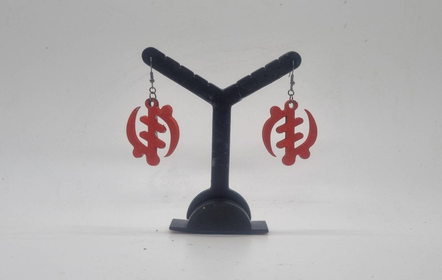 Ghanaian Adinkra symbol earrings, (supremacy of god) Gye Nyame, 3d printed african art,tribal dress ghana, love africa jewellery,ethnic gift