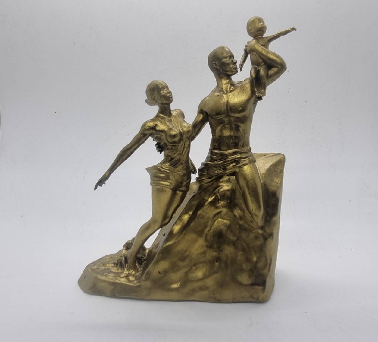 African renaissance monument, 3d printed African sculpture, modern african art statue, african family, senegal statue, afrocentric gift idea