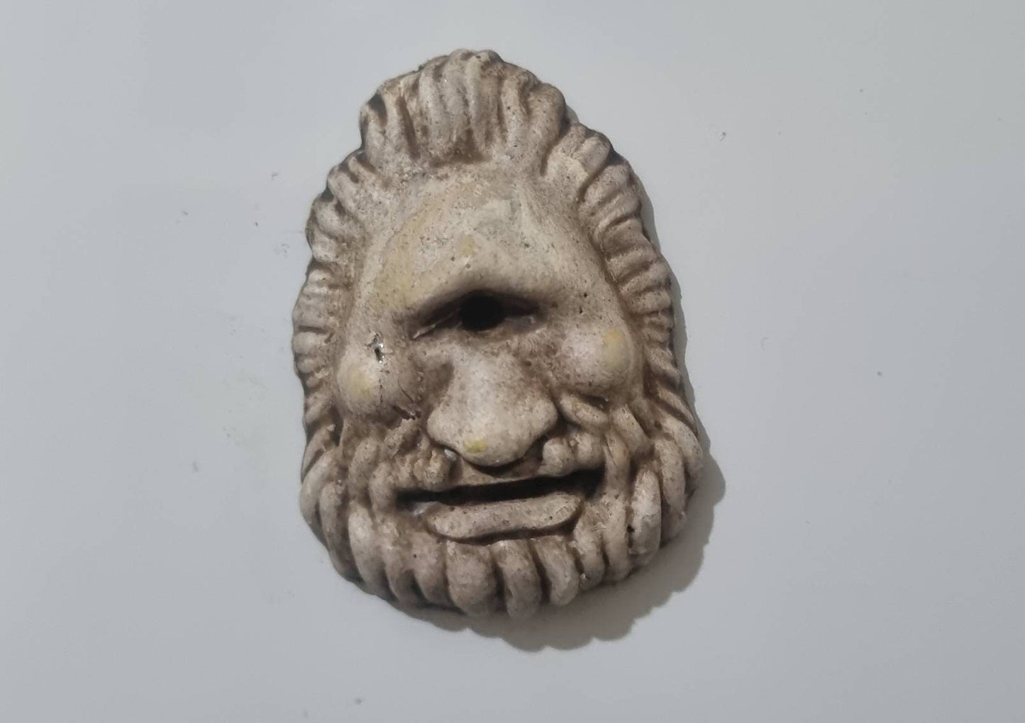 Mask of Polyphemus fridge magnet, greek mythology, gods and goddesses, 3d printed Roman art, marble or bronze, hellenistic cyclops sculpture