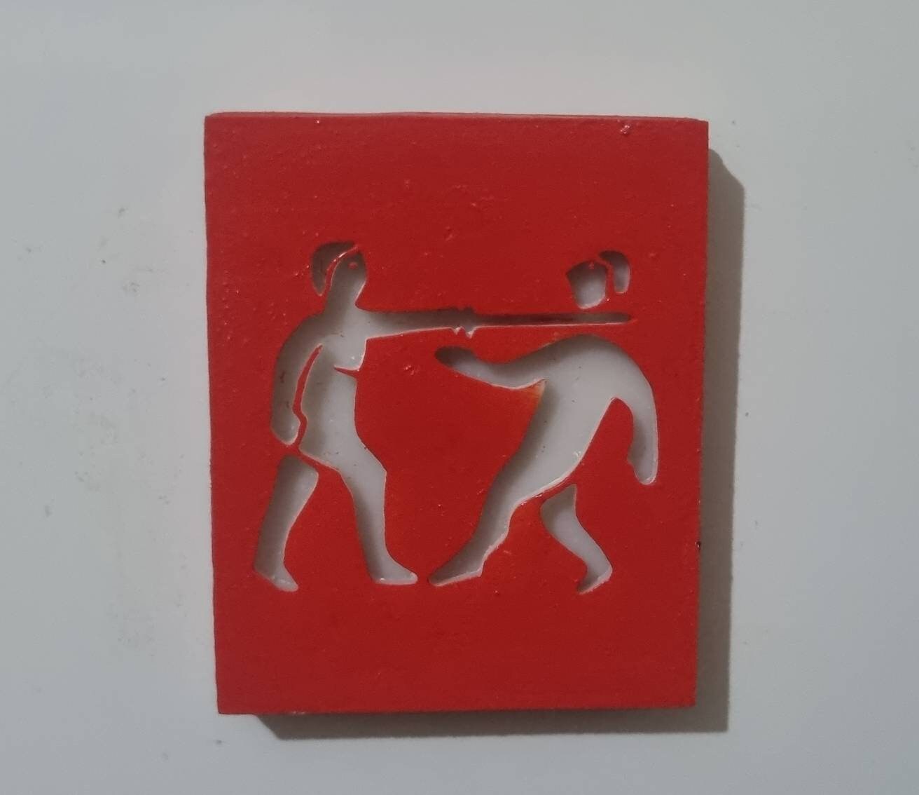 Flag of the Benin empire fridge magnet, African art and culture, 3d printed tribal art, edo history nigeria, benin bronze flag,red and white