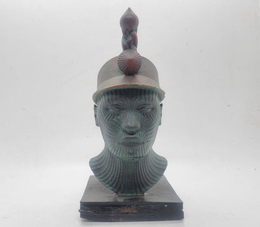 Head of a Yoruba king, ife bronze inspired 3d print, Benin bronze bust, african tribal statue, modern art africa, weathered bronze patina