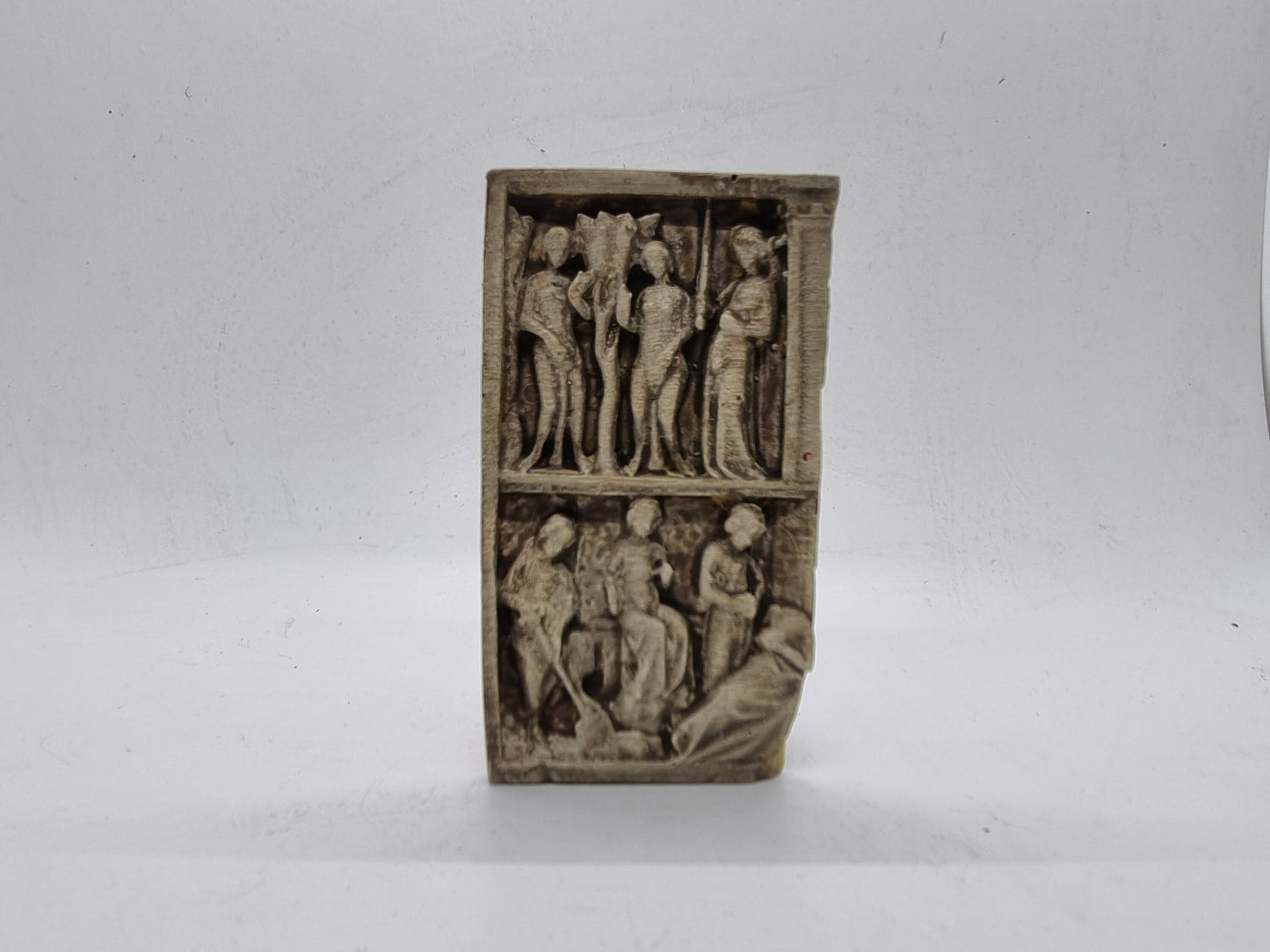 Garden of Eden, 3d printed Diptych fridge magnet, Roman religious art, hellenistic marble relief, Christian biblical scene, roman sculpture