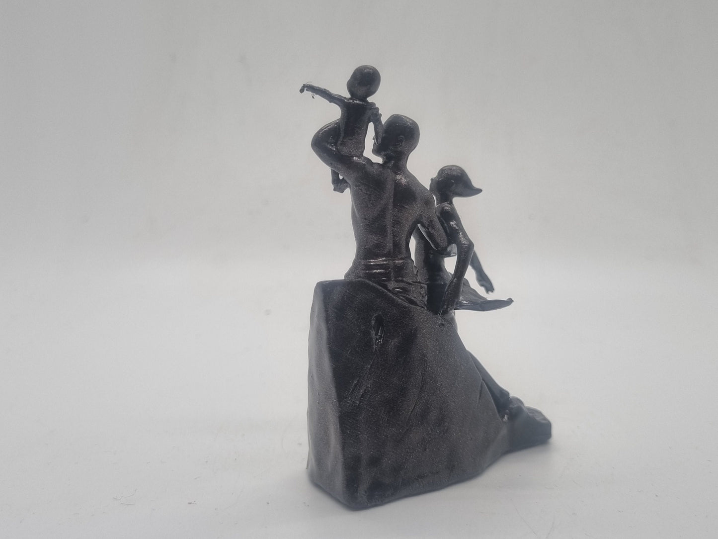 Dark Bronze Miniture African renaissance monument, 3 inch African sculpture . Africa figurine, tribal art decoration, black queen, family.