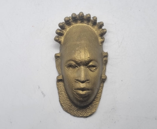 Bronze colour Queen Idia festac mask, 3d printed benin bronze, Nigerian tribal mask, African art and culture, afro queen face sculpture