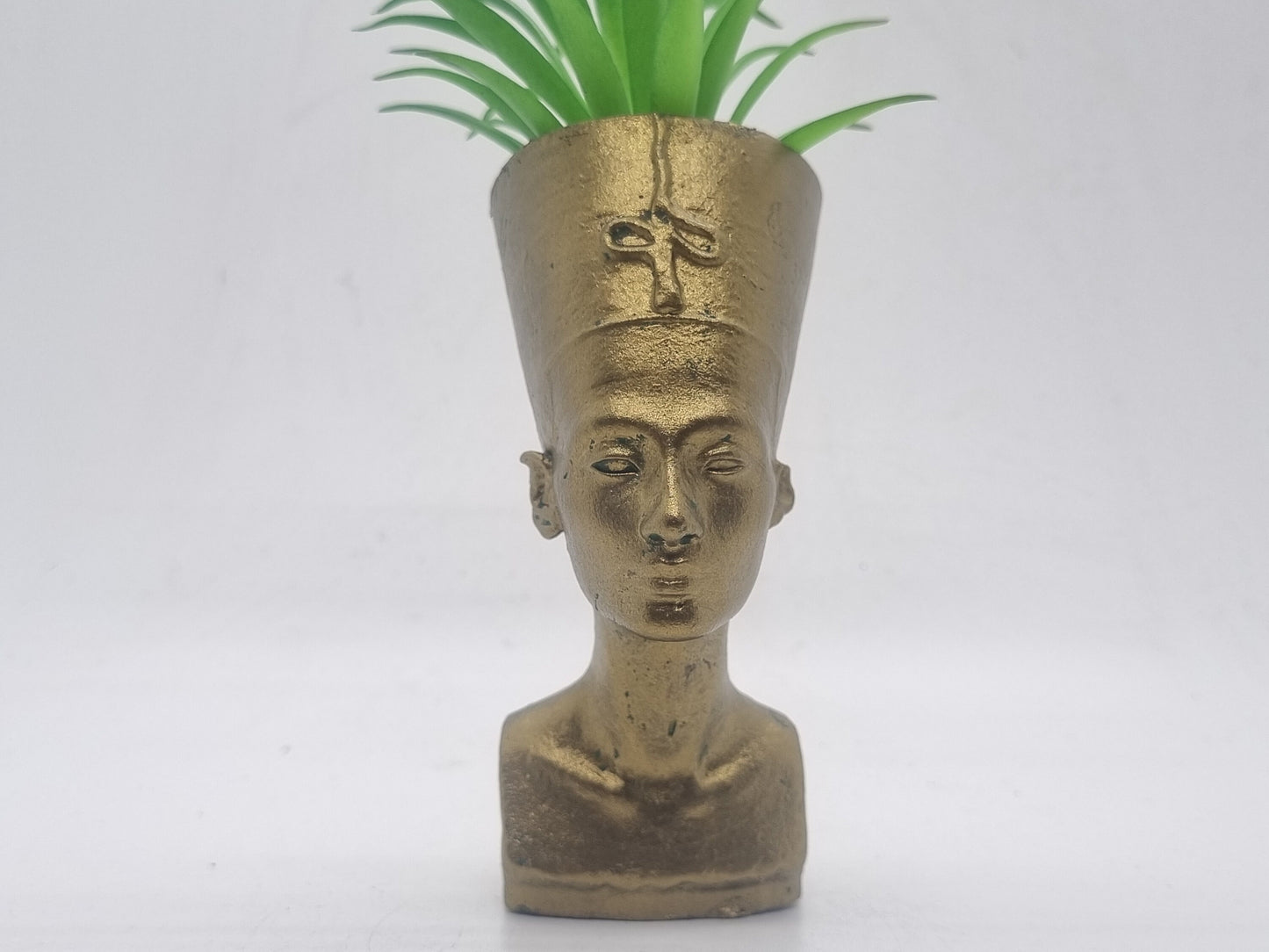 Bronze coloured Pair of Queen Nefertiti planters, African art and culture, Egyptian sculpture, ancient egyptian queen bust, love Egypt,