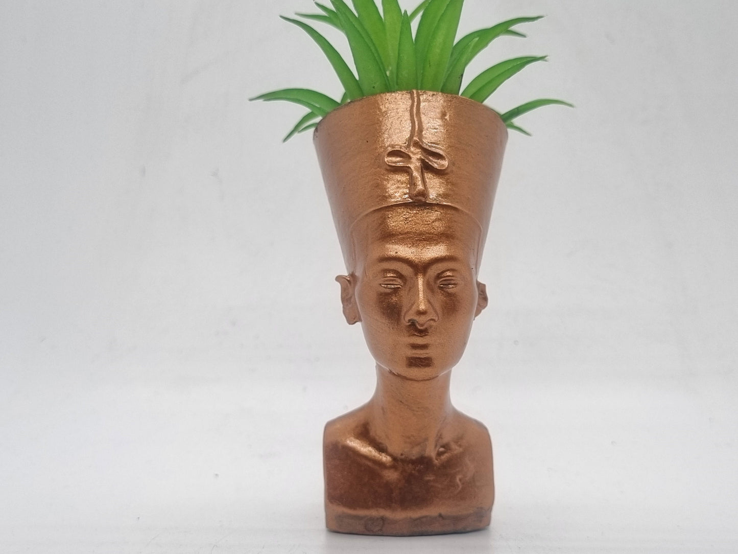 Copper coloured Pair of Queen Nefertiti planters, African art and culture,Egyptian sculpture, african queen plant pot, Egyptian gift idea