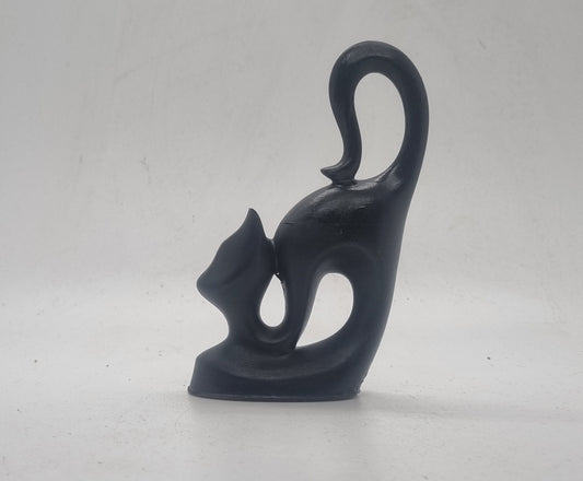 Black African cat figurines, Singular or paired. 3d printed  African art, Egyptian cat statue, 3d printed cat figurine, pet lover gift idea