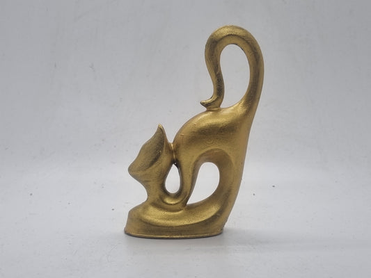 Gold African cat figurines, Singular or paired,  African art and culture, 3d printed statuette, Egyptian figurine,ancient egypt gift idea