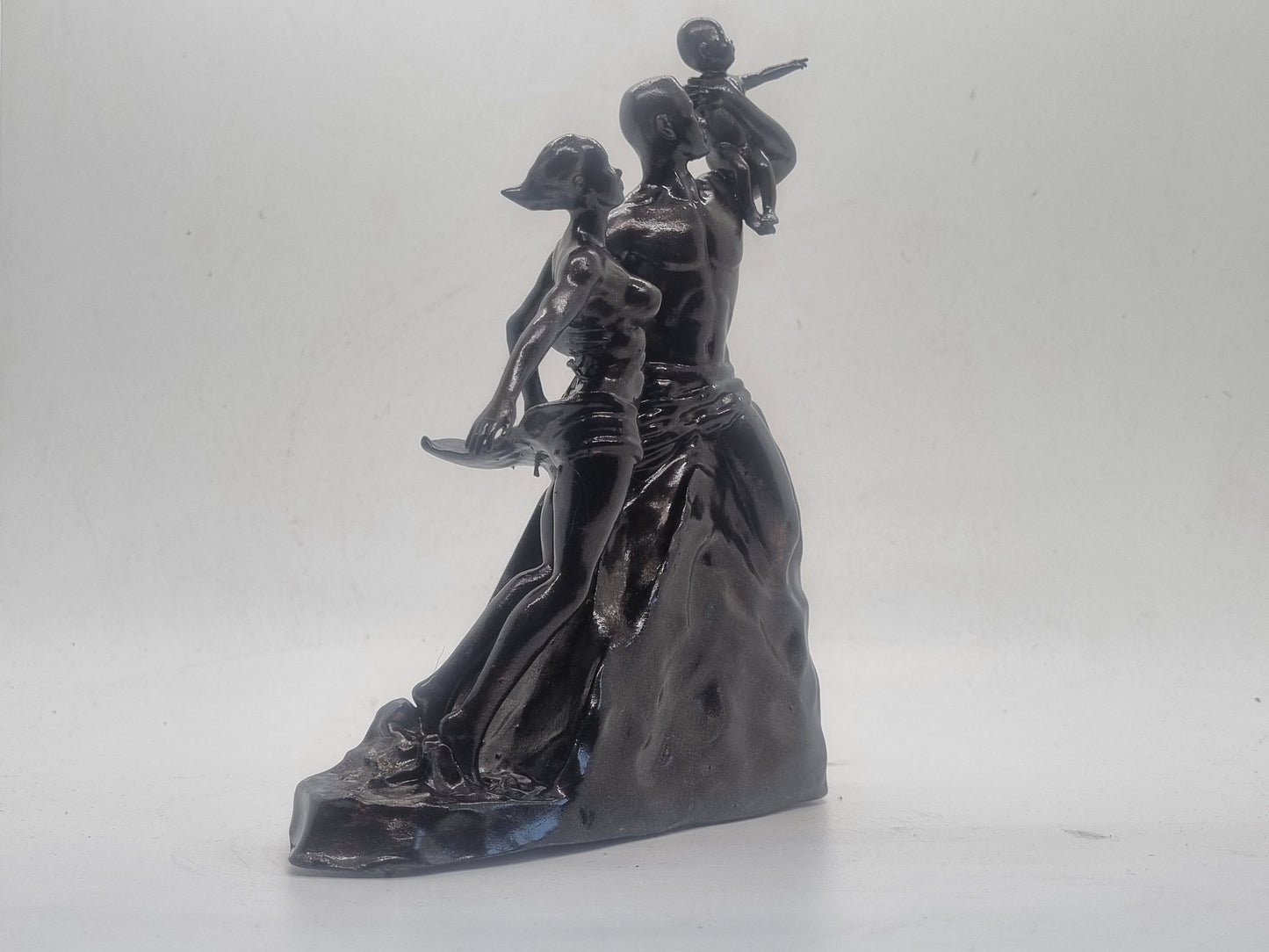 Dark Bronze African renaissance monument. 3d printed African statue,tribal art figurine,African family gift idea,Love Africa, black queen