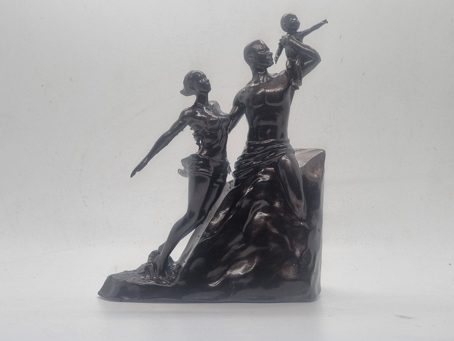 Dark Bronze African renaissance monument. 3d printed African statue,tribal art figurine,African family gift idea,Love Africa, black queen