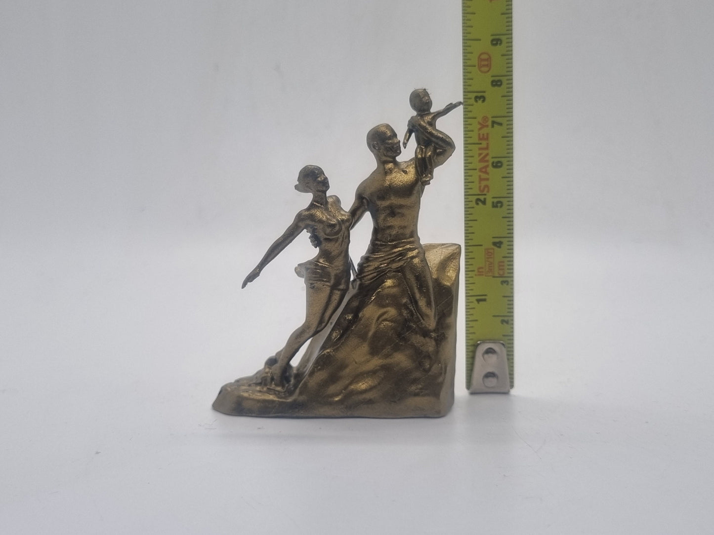 Bronze African renaissance monument,3d printed Miniture, 3 inch, African sculpture,African figurine,Black man woman and child decoration