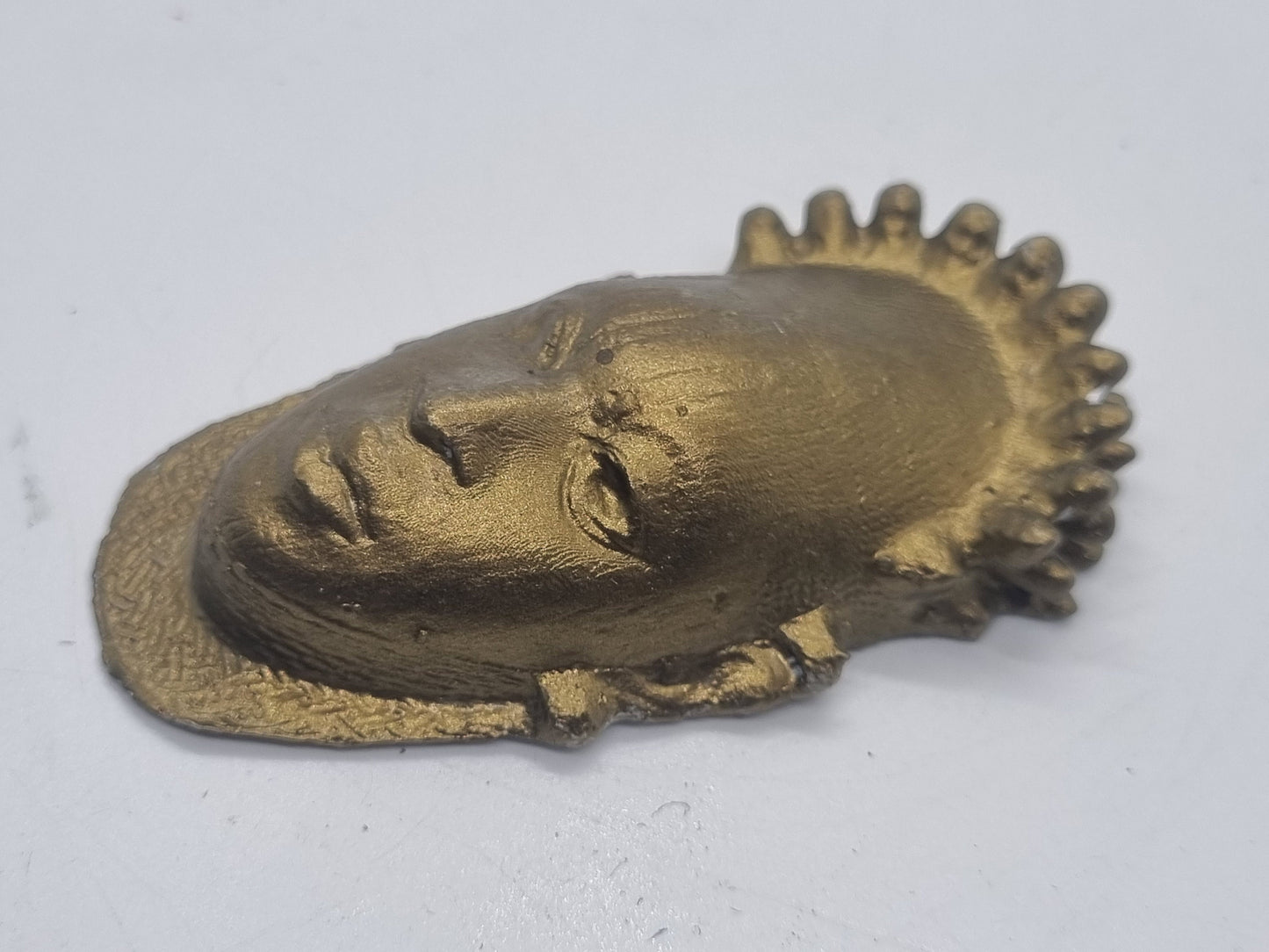 Bronze colour Queen Idia festac mask, 3d printed benin bronze, Nigerian tribal mask, African art and culture, afro queen face sculpture