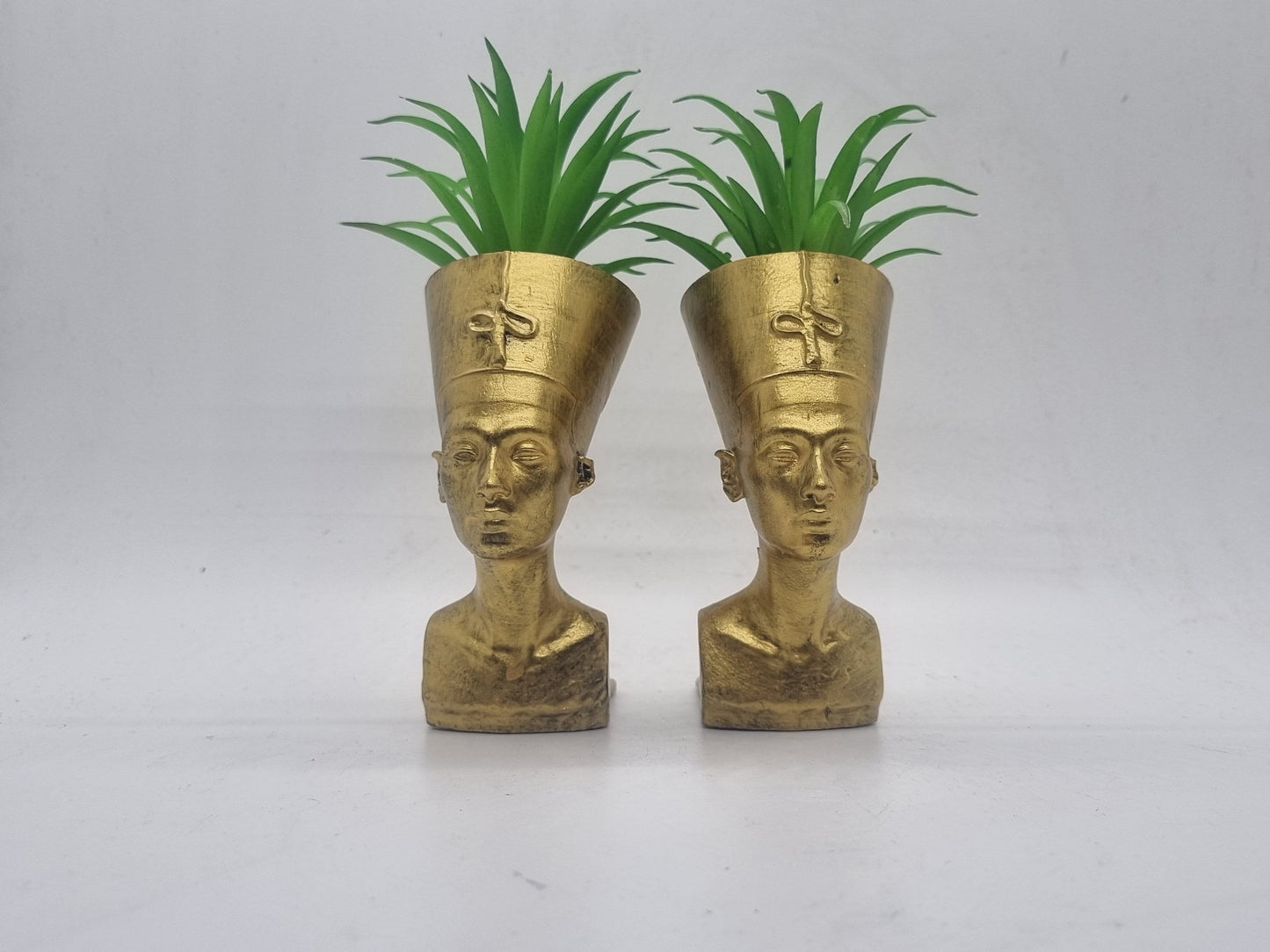 Gold colour Egyptian Queen Nefertiti planters,small plant pots, African art sculpture,Egyptian queen bust, ancient egyptian decor,love Egyot