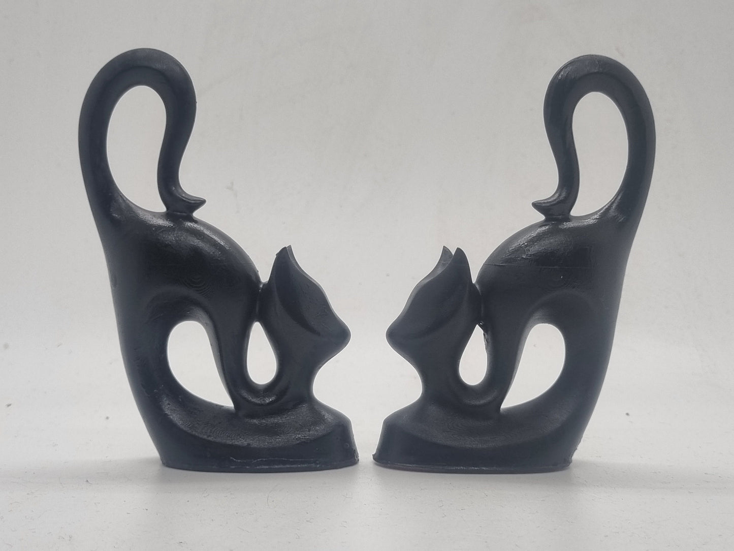 Black African cat figurines, Singular or paired. 3d printed  African art, Egyptian cat statue, 3d printed cat figurine, pet lover gift idea