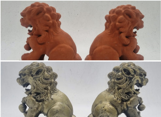 3d printed Chinese Guardian Lions statues, foo dog statuettes, terracotta army decor, animal figurine gift idea, Chinese mythology ornament.