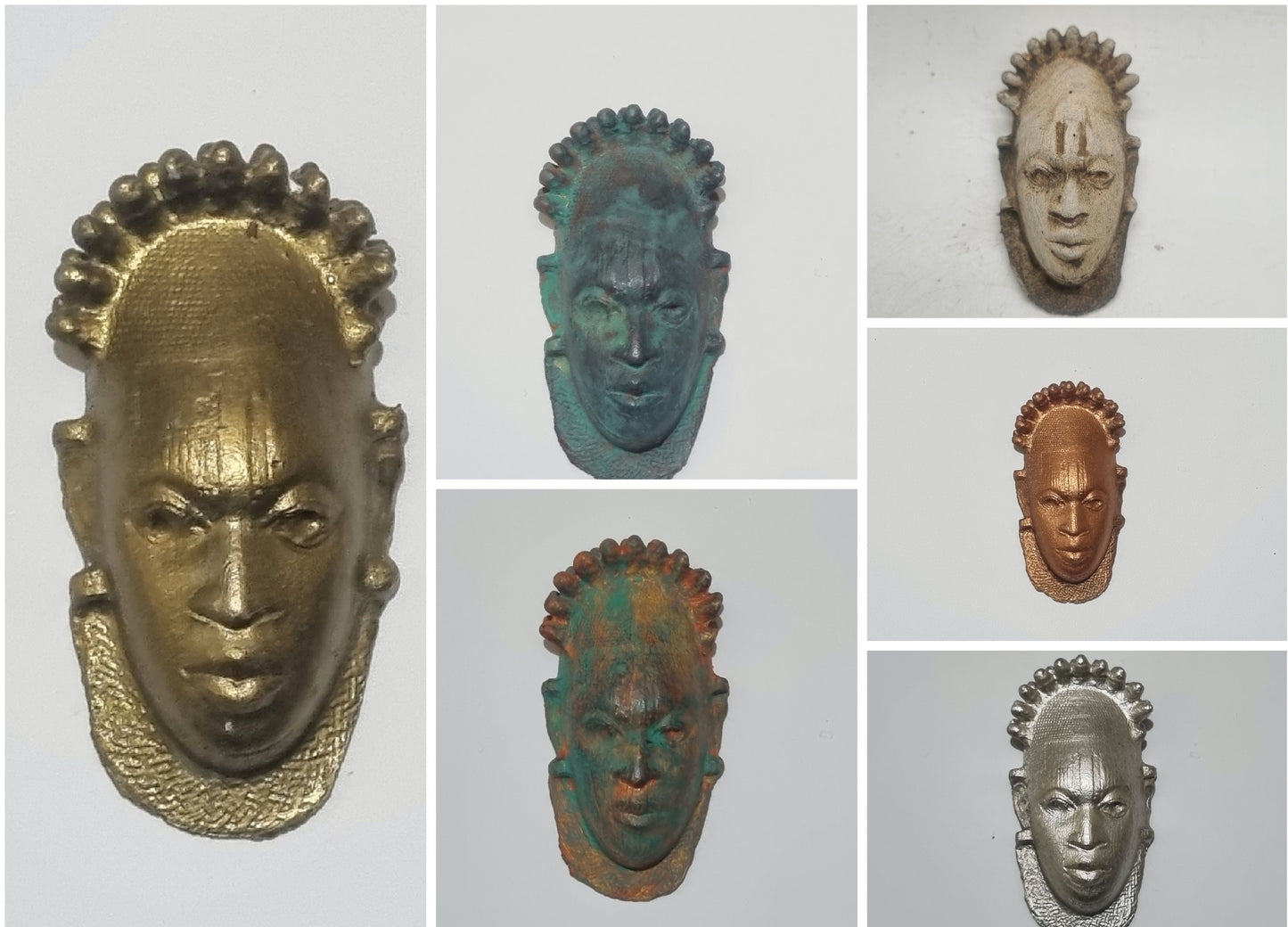 Queen idia Festac mask, 3d printed fridge magnet. African art and culture, african mask sculpture,Benin bronze iyoba, black history Nigeria