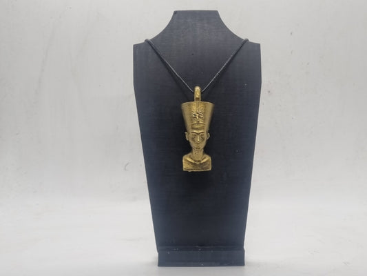 Bronze colour Nefertiti pendant,Egyptian queen necklace, egyptian sculpture,ethnic jewellery gift idea, African Female beauty statue,