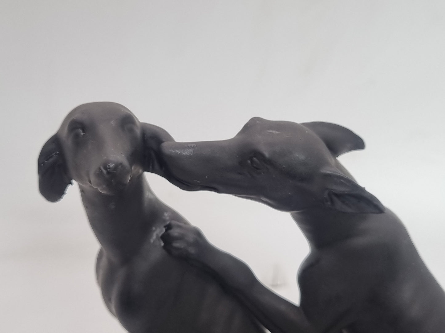 Black Townley Greyhound statuette, pair of dogs statue, animal lover gift idea ,cute puppy figurine, whippet hound ornament, 3d printed dog