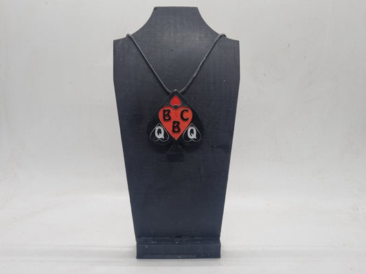 Black and red Queen of spades, bbc lover pendant, adult fetish, hotwife dress earrings,Qos party jewellery, interracial love,bmfc accessory.