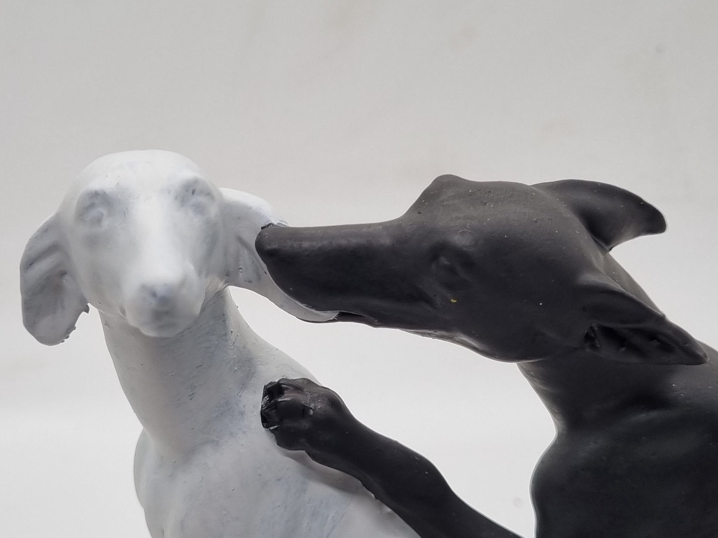 Black & white Townley Greyhound statuette, pair of dogs animal figurine, cute puppy gift idea, whippet hound dog statue, Pet lover ornament