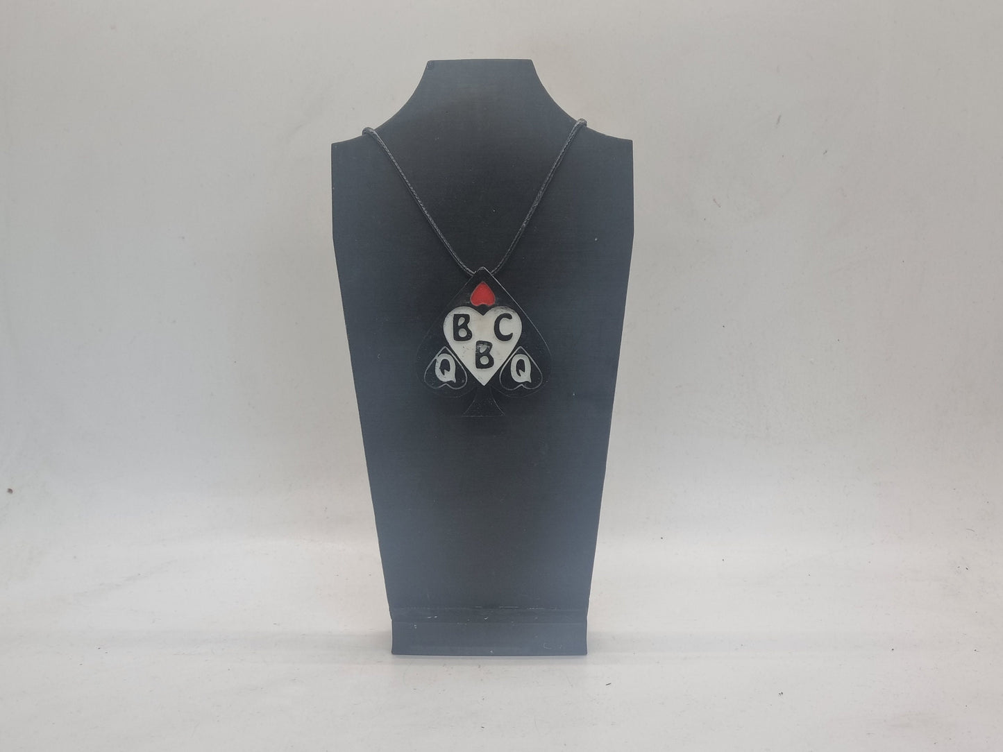 Black and white Queen of spades, bbc lover pendant, adult kinky fetish wear, Qos party jewellery, interracial love, bmfc dress jewellery