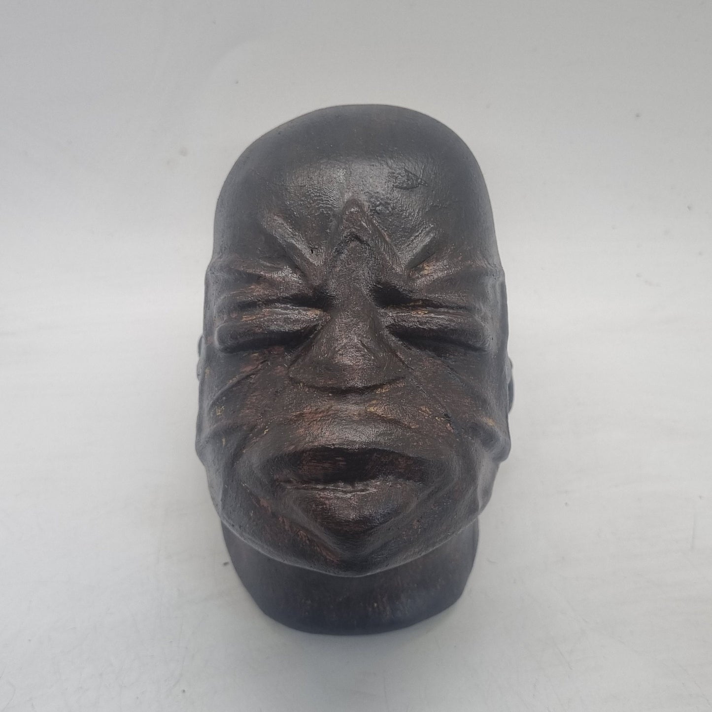 Makonde Lipiko tribal mask bust. 3d printed East African art,helmet head sculpture, African decor, ethnic wall hanging. Black male portrait