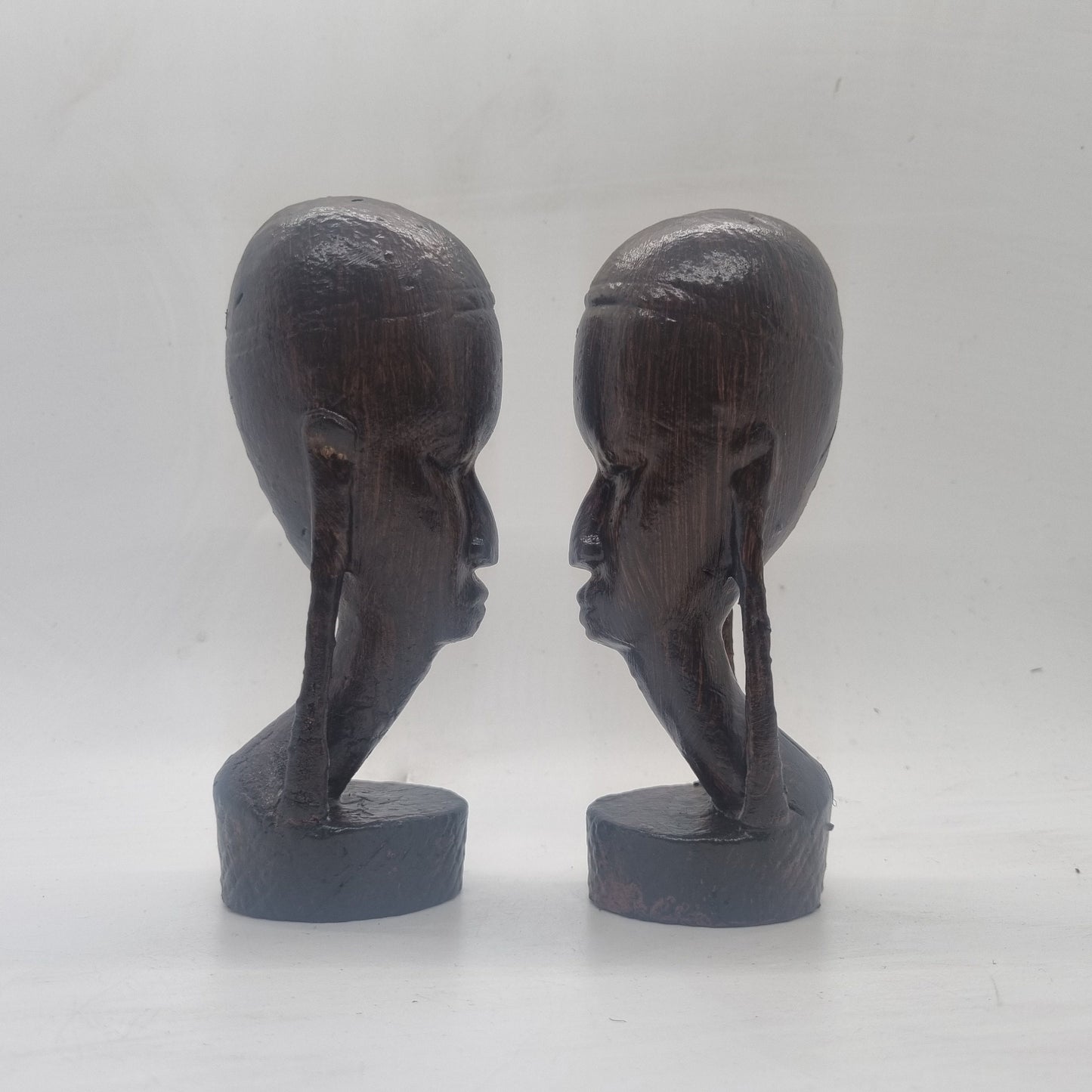 African head figurines,3d printed ethnic statue,Faux wood effect tribal art bust, love africa, black male tribesman, face carving sculpture