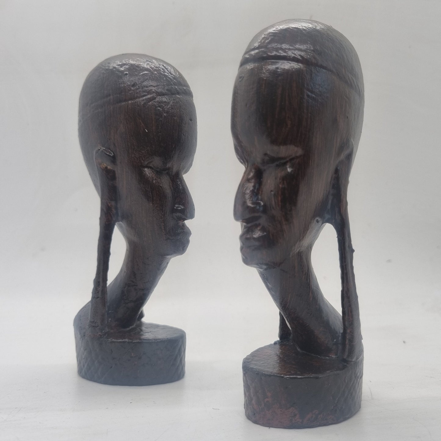 African head figurines,3d printed ethnic statue,Faux wood effect tribal art bust, love africa, black male tribesman, face carving sculpture