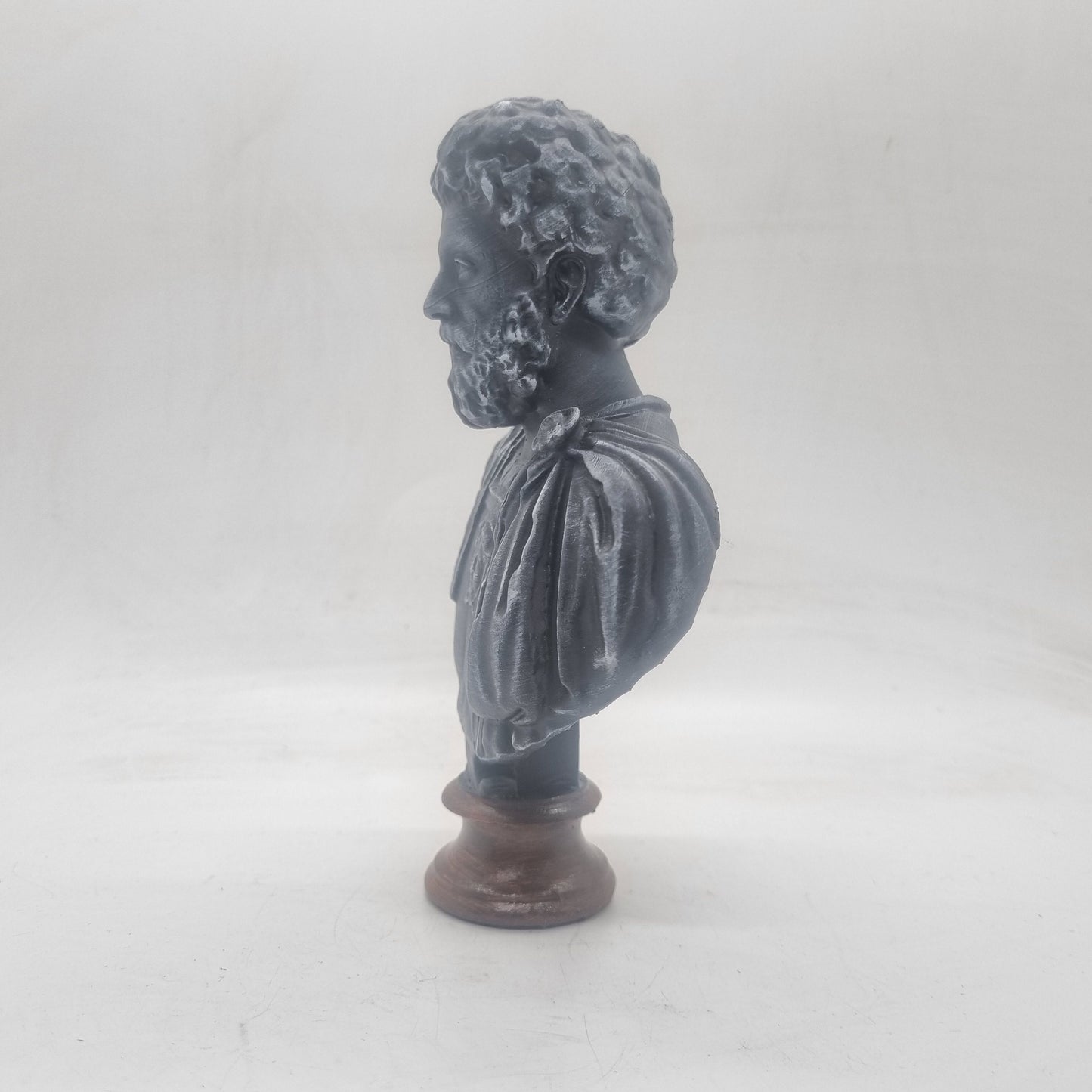 Marcus Aurellius statuette, 3d print Roman art, hellenistic marble sculpture, Philosopher emperor bust,faux stone statue, historical figure