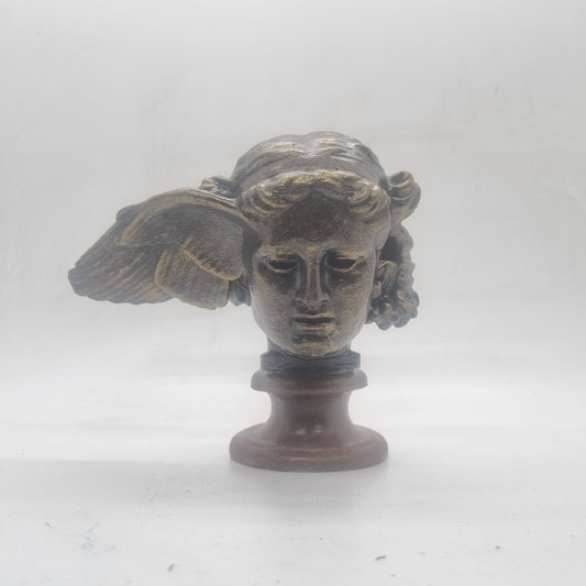 Hypnos bronze head bust, 3d printed bronze statue, greek sleep statuette, mythical winged creature, greek mythology figurine, god of dreams,