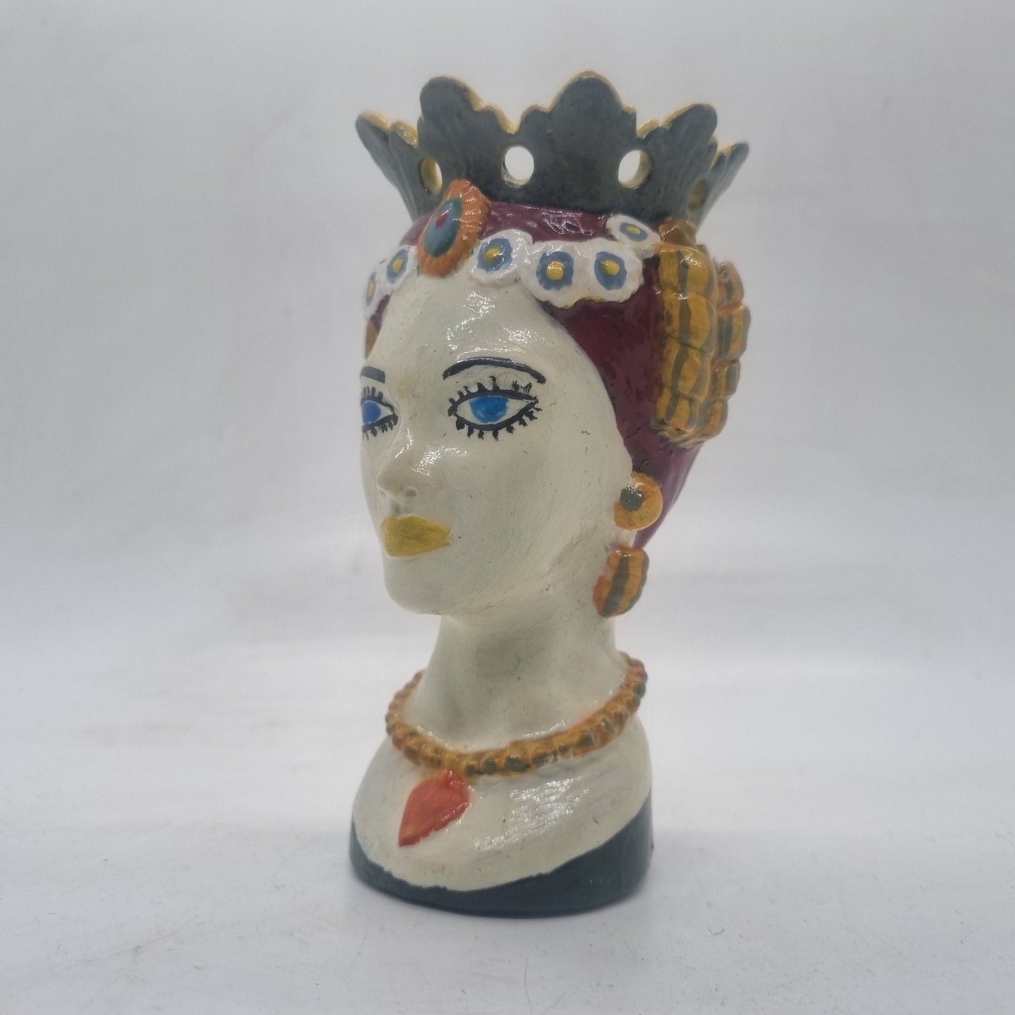 Female Testa di moro, moorish head sculpture, Sicilian art, African art and culture, Moorish sculpture, colourful art decor, african woman