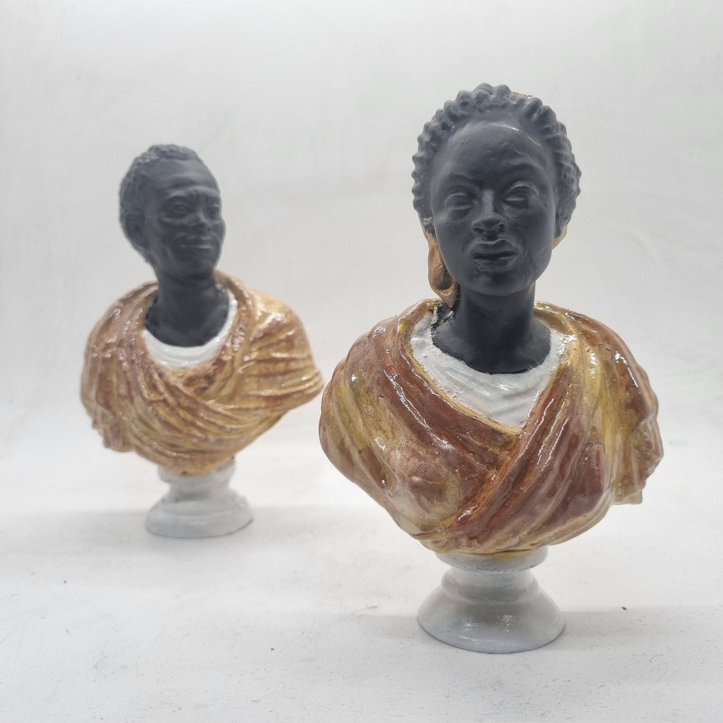 Pair of African busts, The Wallace collection,faux marble figurines, black history statues, African American art,  african couple gift idea