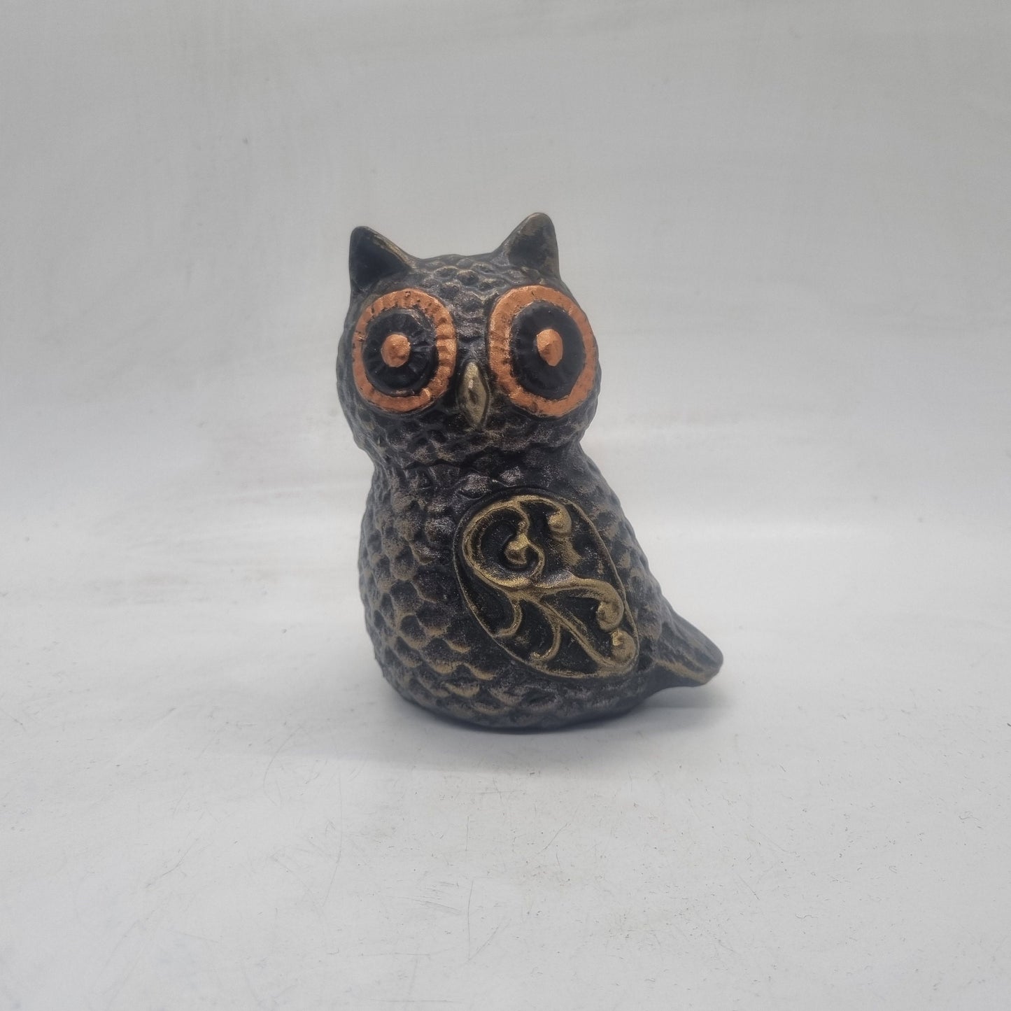 Ornate bronze owl, 3d printed Owl statue, resin animal figurine, wildlife ornament, cute owl bust, owl gift idea, wildlife lover statuette