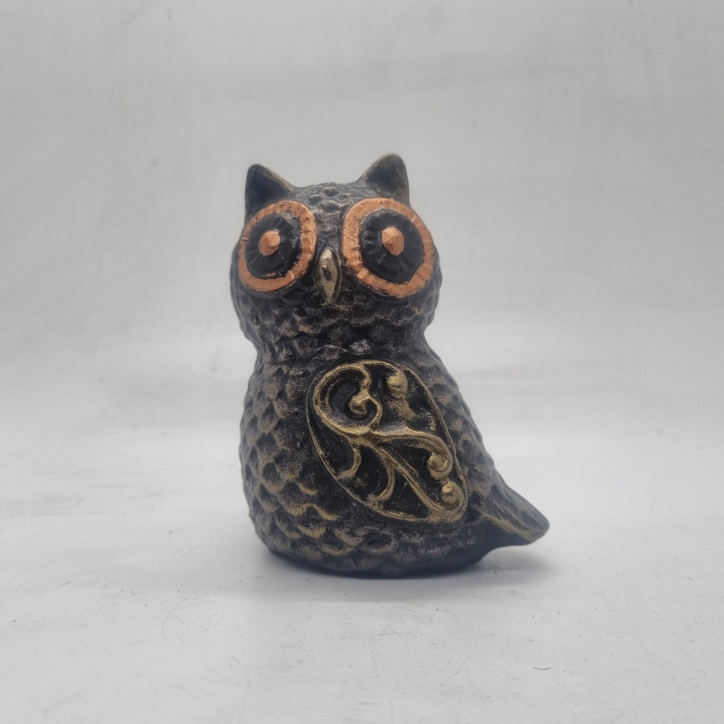 Ornate bronze owl, 3d printed Owl statue, resin animal figurine, wildlife ornament, cute owl bust, owl gift idea, wildlife lover statuette