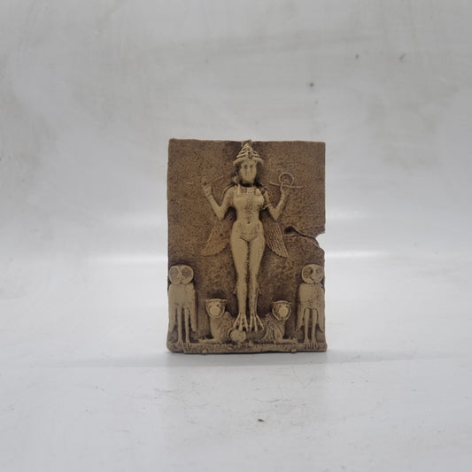 Burney relief fridgemagnet, Queen of the night, 3d printed babylonian mythology, sand stone effect, middle eastern goddesss,faux antique art