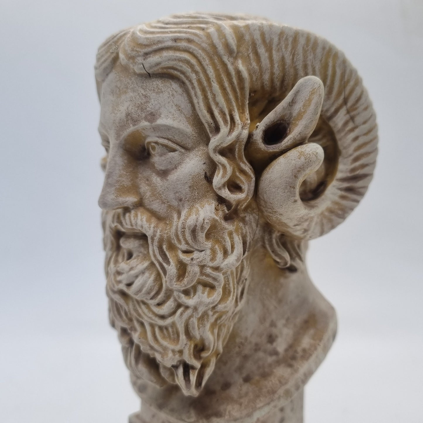 Zeus Ammon bust statuette, 3d printed Roman art, Hellenistic marble statue, greek mythology figurine, greek gods and Goddesses.