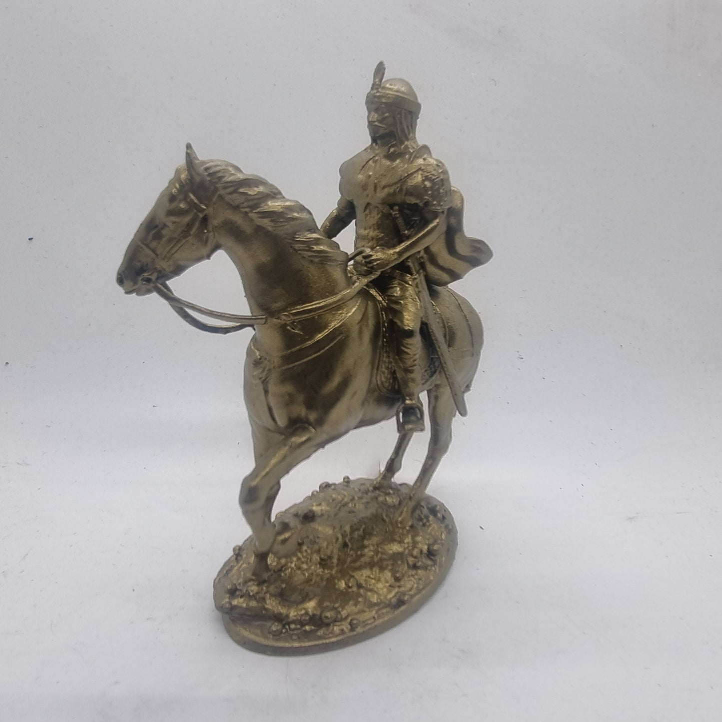 Bronze colour Vlad (the impaler) Dracula, 3d printed statue, dracula Inspiration, horse mounted figurine. History figure,Romanian vlad III