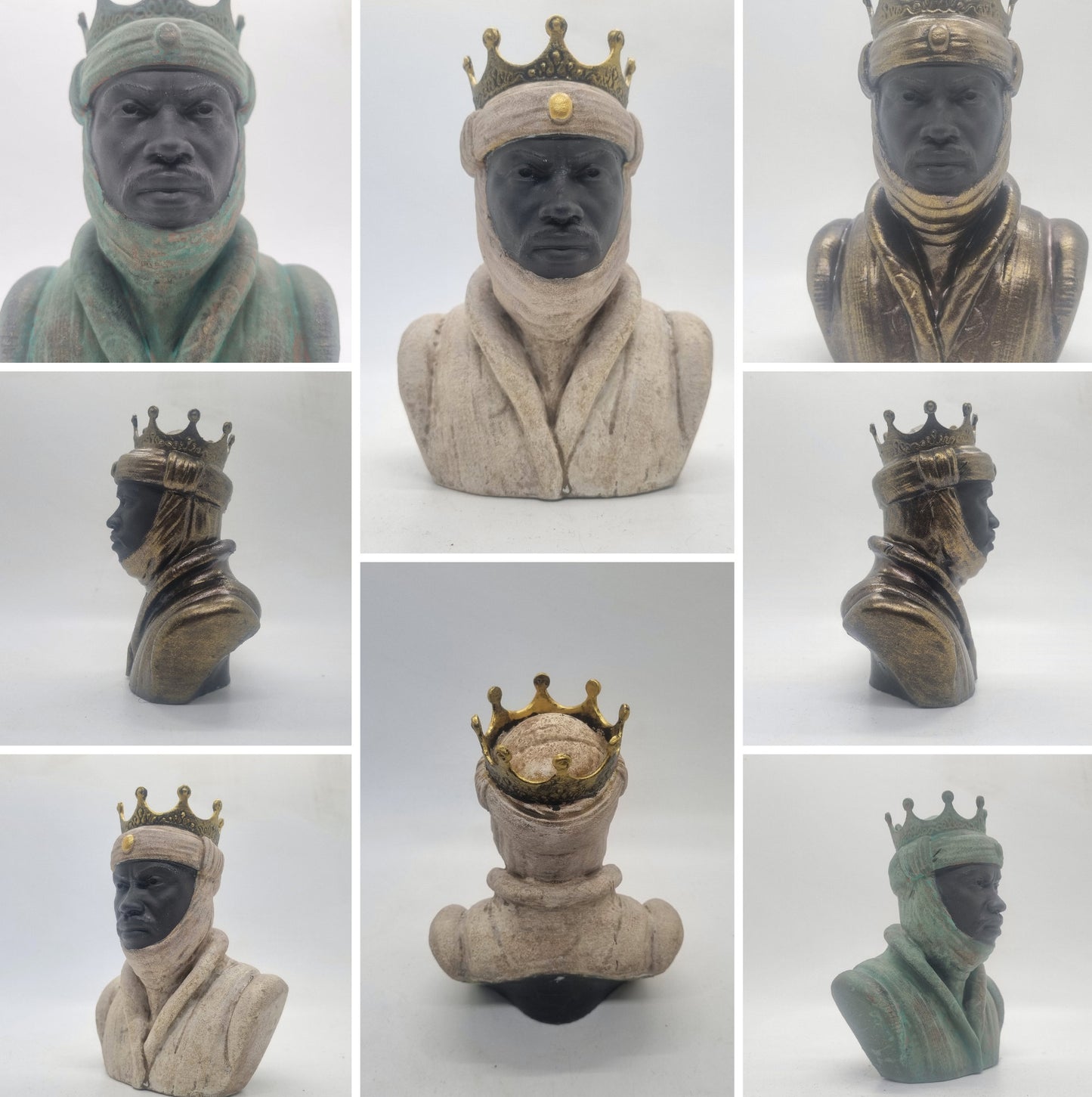 Mansa Musa bust, 3d printed African statue, mali bronze figurine, African tribal sculpture, Black male ornament, African King, black history