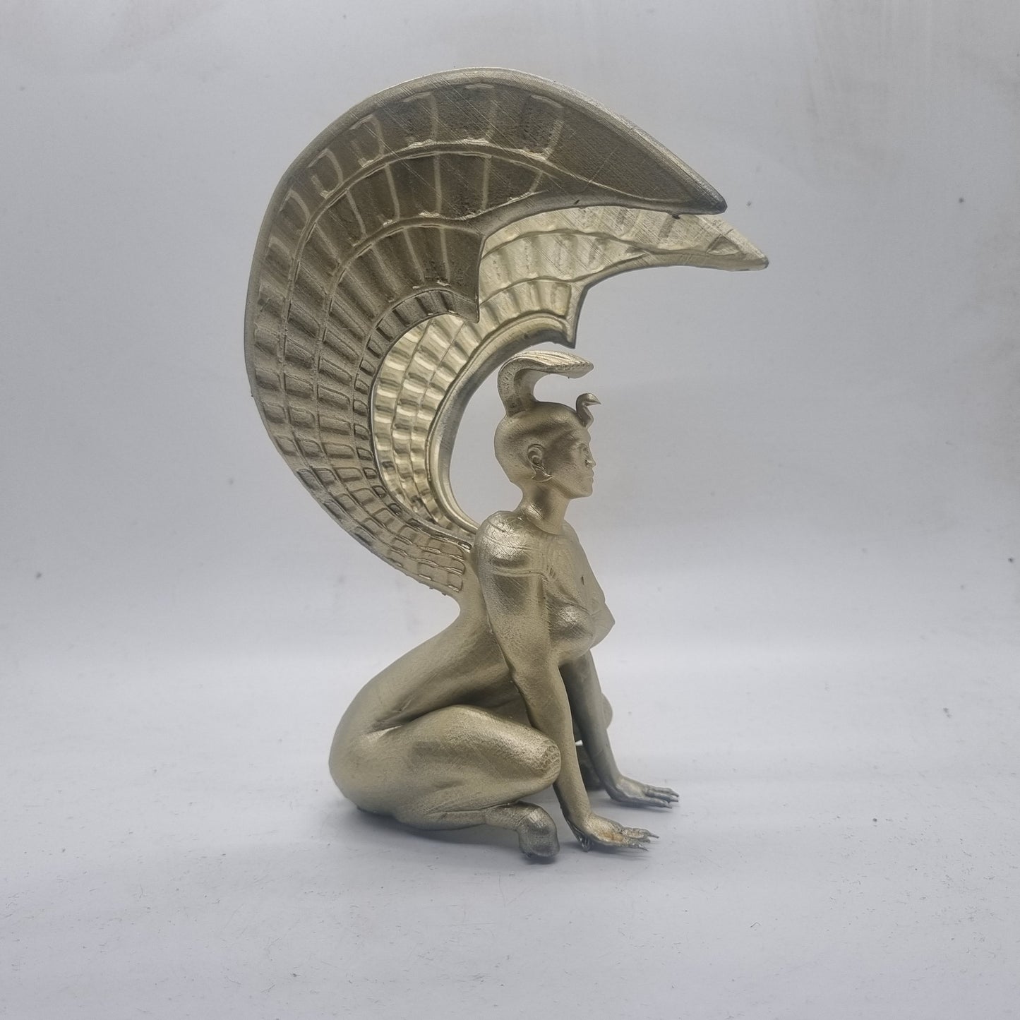 Gold colour Southern Oracle Sphinxes, 3d printed movie memorabilia, resin sphinx statue, fantasy film figurine, winged ornamental lion gift