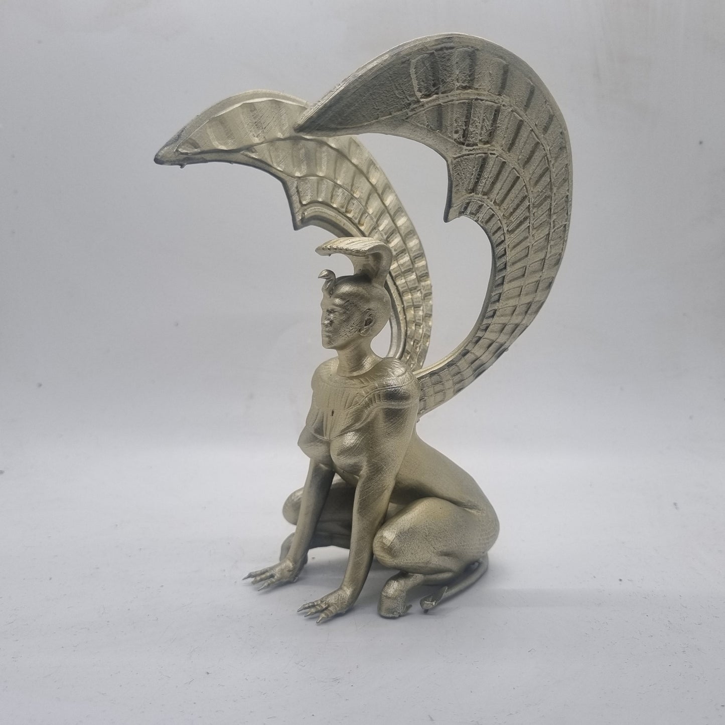 Gold colour Southern Oracle Sphinxes, 3d printed movie memorabilia, resin sphinx statue, fantasy film figurine, winged ornamental lion gift