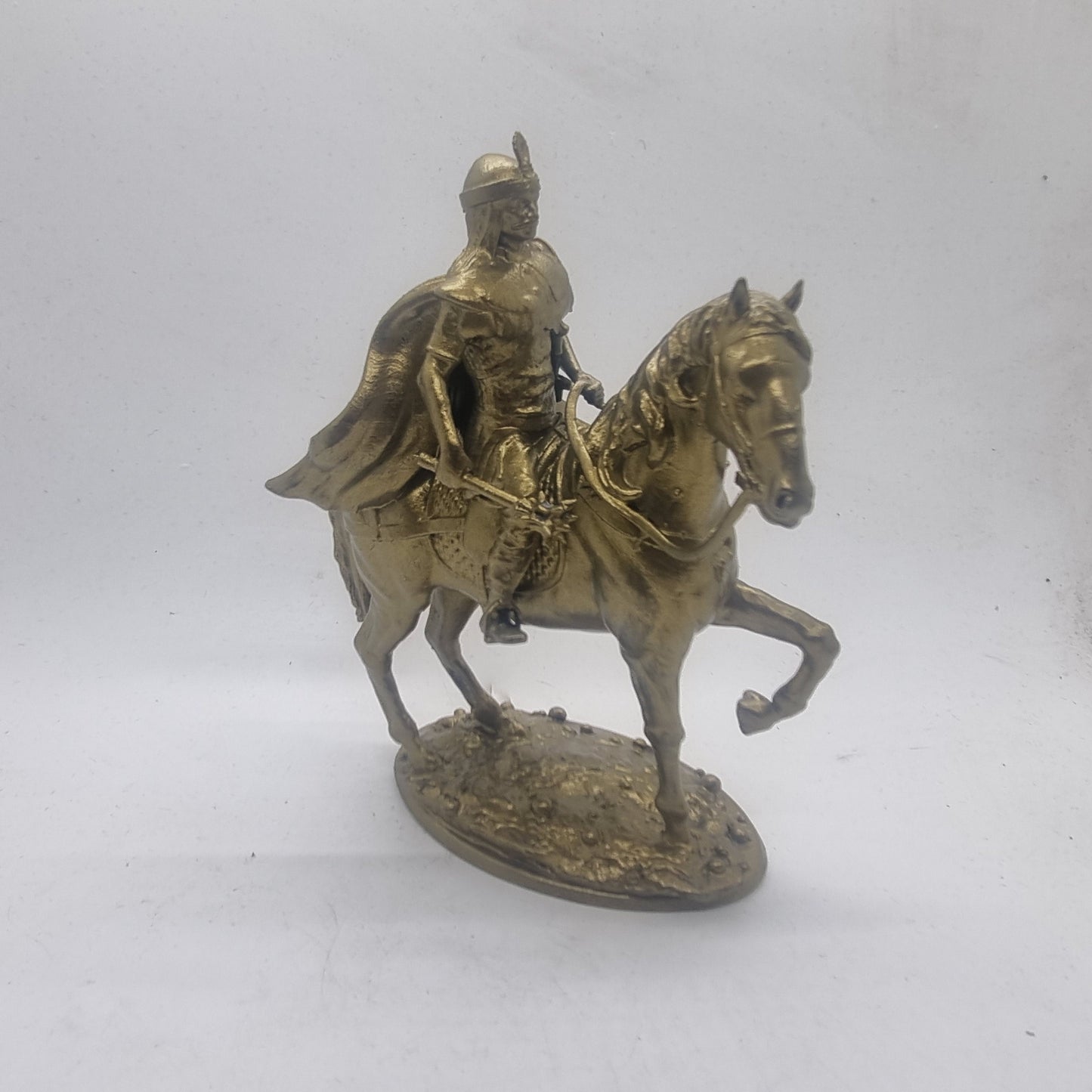 Bronze colour Vlad (the impaler) Dracula, 3d printed statue, dracula Inspiration, horse mounted figurine. History figure,Romanian vlad III